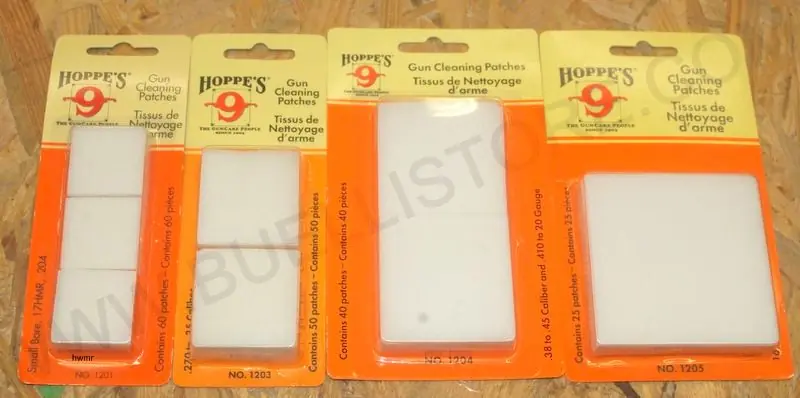 pezzuole per la pulizia delle canne di armi da fuoco hoppe‘s