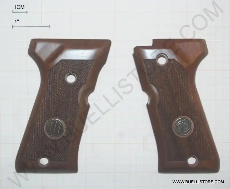 guancette in legno di noce zigrinate per 92 compact