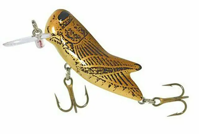 rebel crickhopper yellow fishing lure