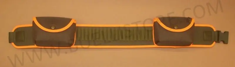 cartuccera calibro 36 verde e arancio con tasche