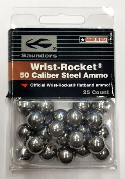 biglie in acciaio cal. 50 saunders wrist rocket steel ammo