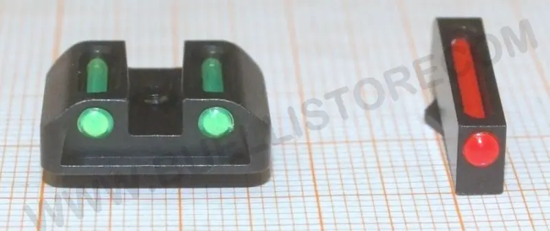 truglo set tacca di mira e mirino in fibra ottica per pistole glock 17 / 17L / 19 / 22 / 23 / 24 / 26 27 / 33 / 34 / 35 / 38 / 39