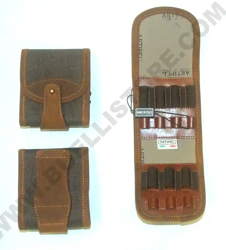 artipel giberna in pelle explorer con passante a cintura per 7 pallottole calibro 223 e 300 winchester,