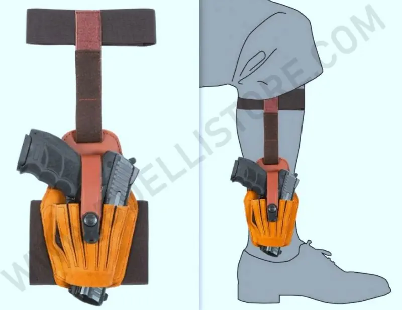 vega holster fondina in cuoio da caviglia per large auto - large auto compact