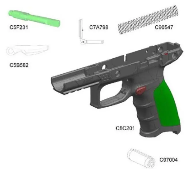 beretta apx kit fusto con leve sicura ambidestra apx full size