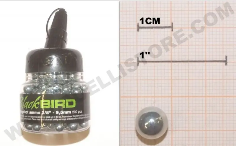 blackbird sfere in acciaio per fionde 200 pz