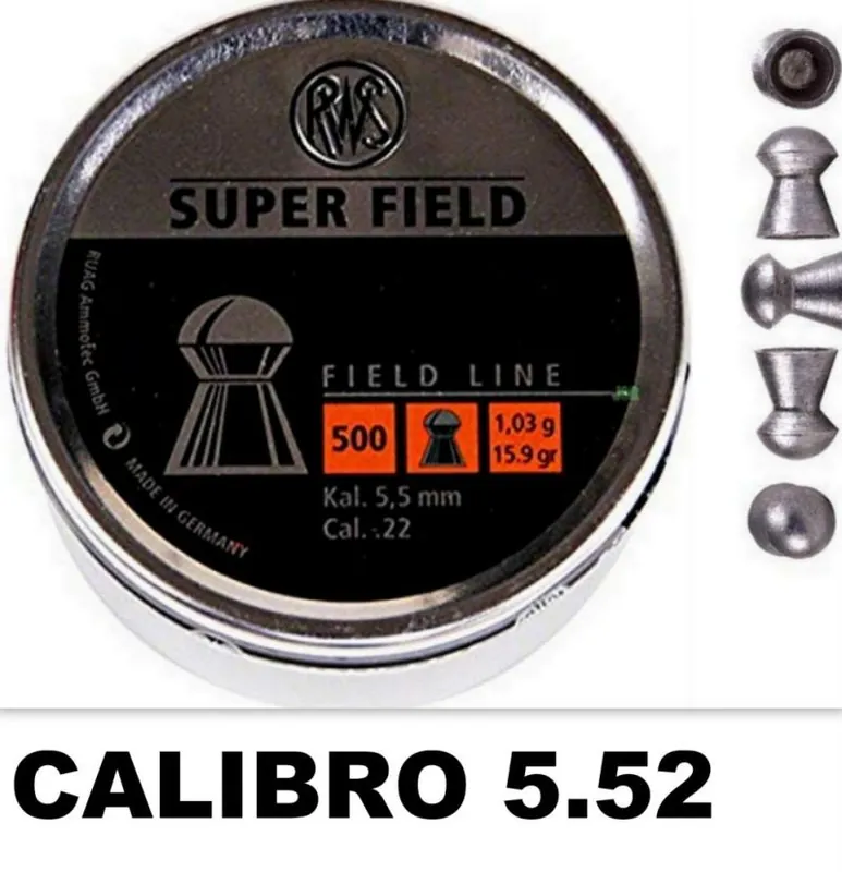 PALLINI PER CARABINE RWS SUPERFIELD CALIBRATI 5.52