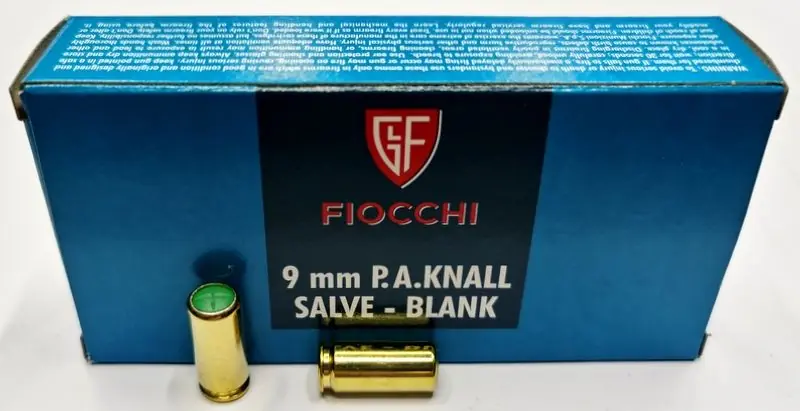 fiocchi cartucce a salve 9 mm p.a.k. chiusura a coppetta