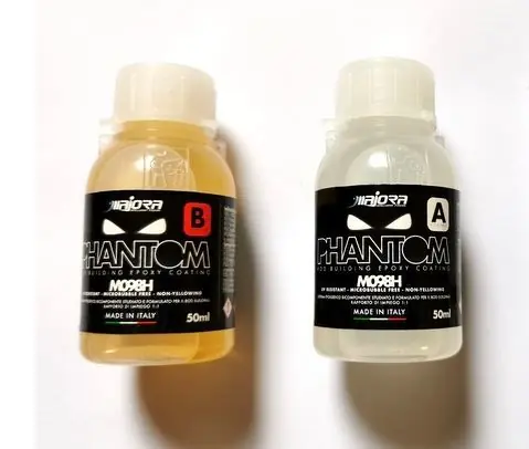 phantom m098h resina epossidica per rod building 50 ml + 50 ml bicomponenti per creazione canne da pesca, resina bicomponente