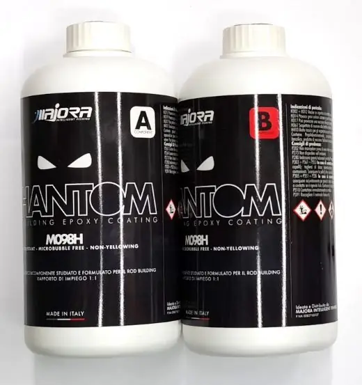 phantom m098h resina epossidica per rod building 50 ml + 50 ml bicomponenti per creazione canne da pesca, resina bicomponente