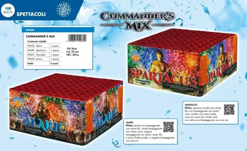 COMMANDER‘S MIX - SPETTACOLO - 100 COLPI - DURATA 55 SEC.