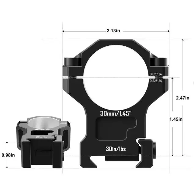 ANELLO DISCOVERYOPT WEAVER 30 mm in alluminio 6061- DGPR2- 30 mm H 1.45 in buellistore