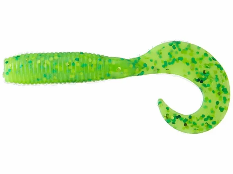 GARY YAMAMOTO SINGLE TAIL GRUB 4" CHARTREUSE GREEN AND CHART buellistore
