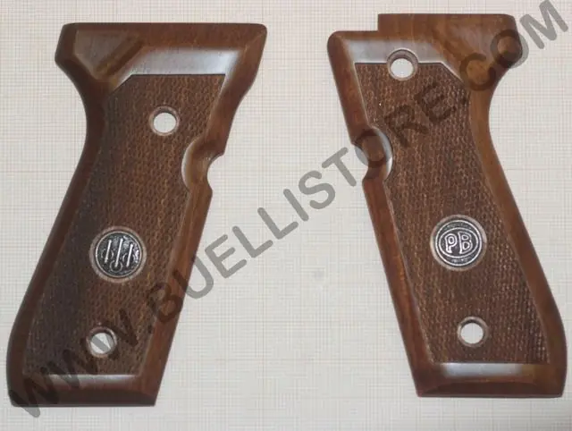beretta guancette in legno di noce zigrinate per 92 fs - wood gun grip beretta 92