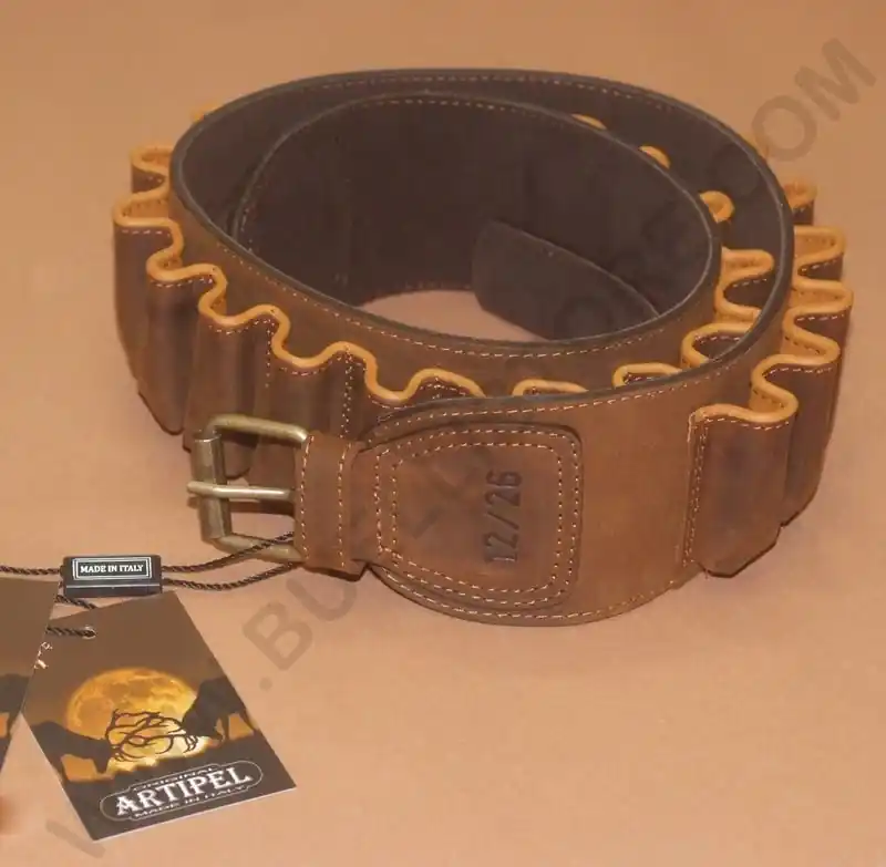 artipel cartuccera in pelle per calibro 12 26 celle