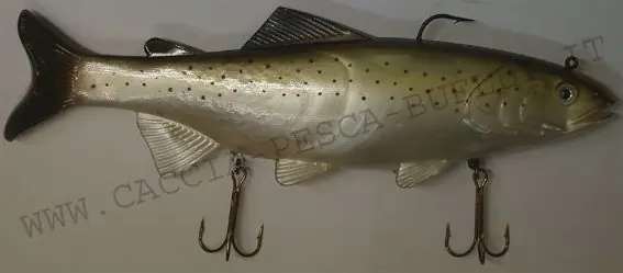 STONE B - SHARK - 30CM - 12" - RAIMBOW TROUT PLANTER SILVER buellistore