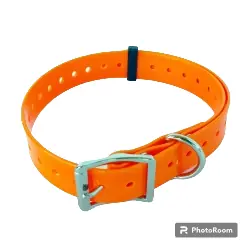 collare in biothane 2.5 cm col arancio fluo