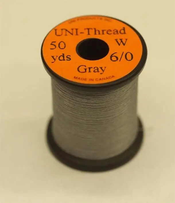 uni thread filo di montaggio per lòa costruzione delle mosche colore grigio