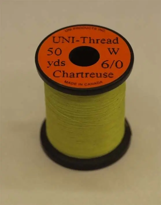 uni thread filo di montaggio per costruzione mosche finte colore chartreuse