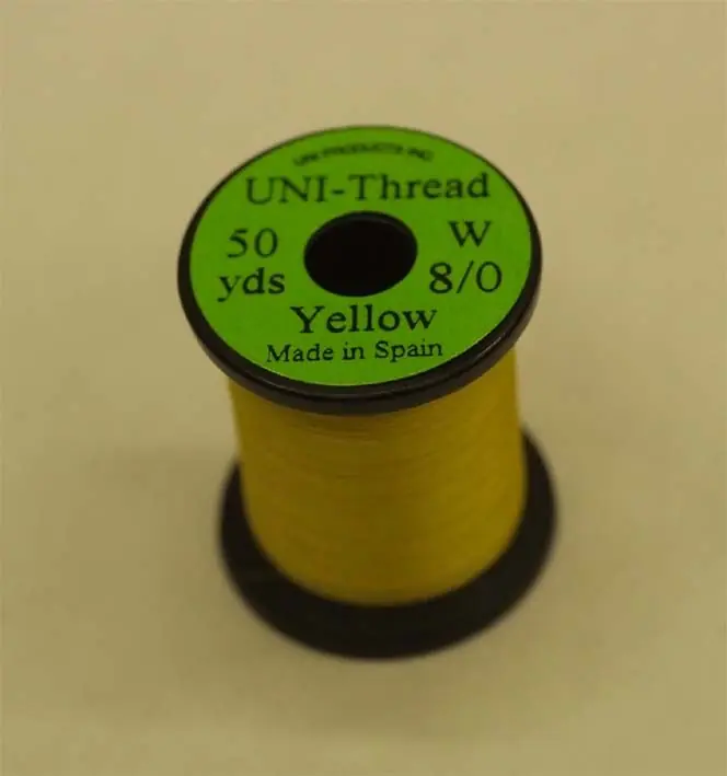 uni thread filo di montaggio pesca a mosca colore giallo