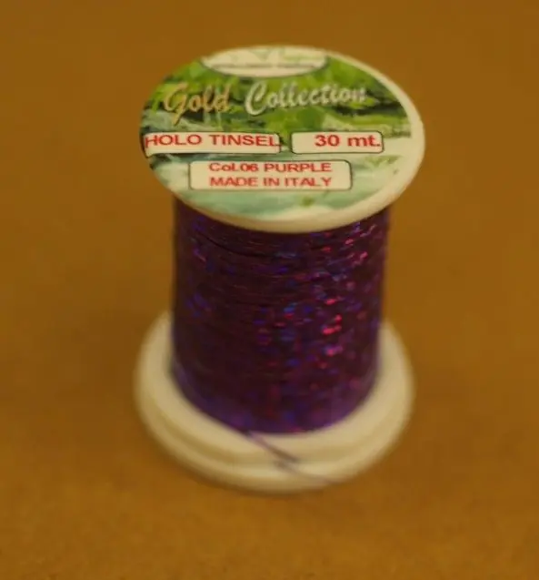 tinsel per la pesca a mosca olografico viola