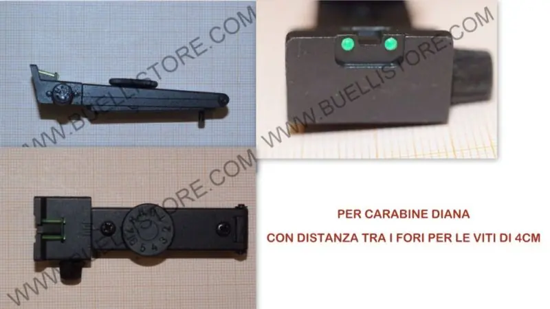 diana ricambio tacca di mira con fibra ottica