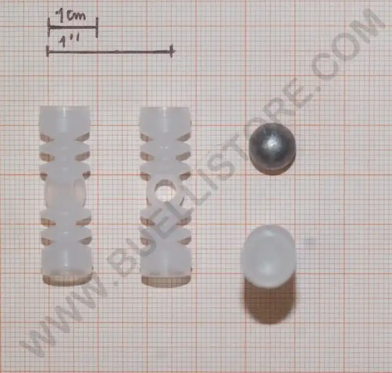 borre di lancio calibro 36 / 410 con palla sottocalibrata per bossoli normali da 65 mm