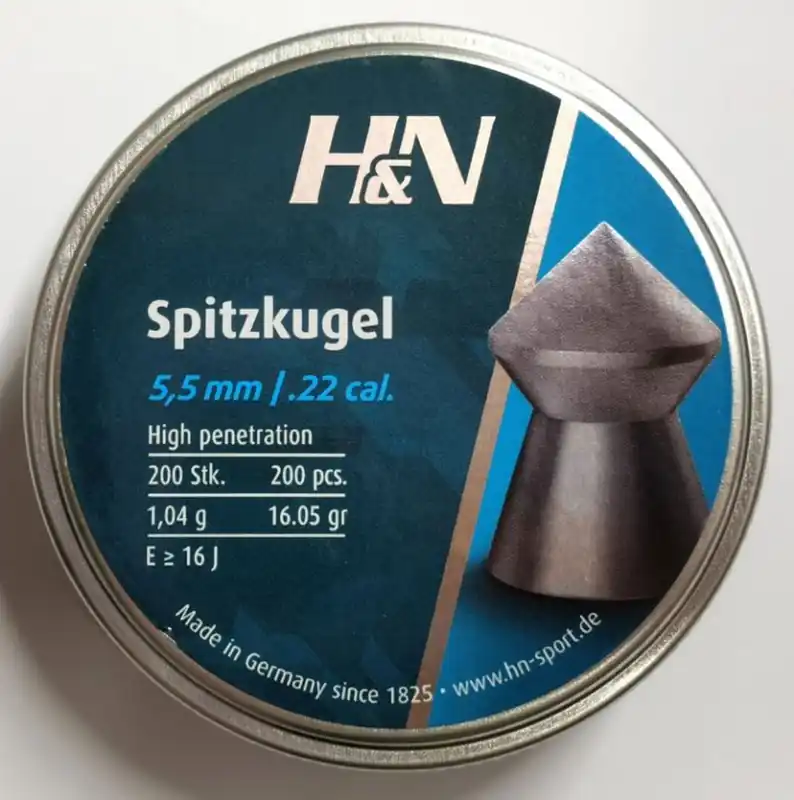H&N DIABOLO SPITZKUGEL cal. 5,5 / .22 - 1,04g 200pz.