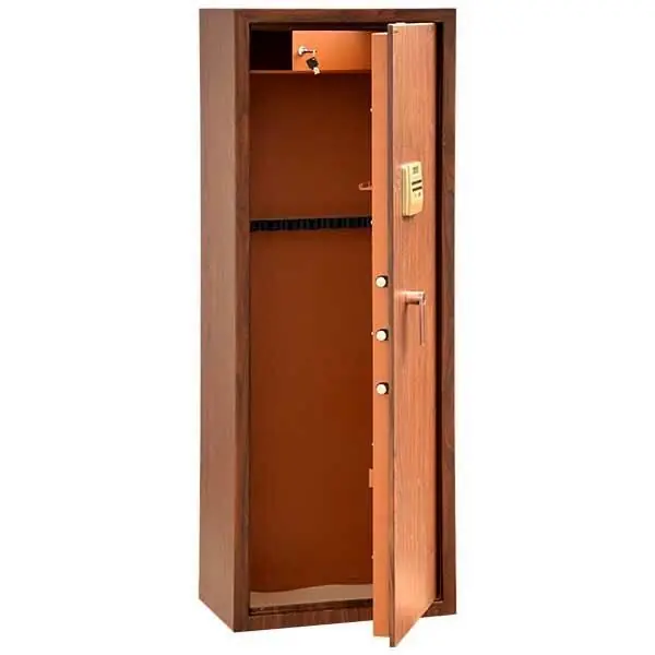 ARMADIO BLINDATO PORTAFUCILI 10 POSTI + TESORETTO EFFETTO LEGNO TLE/10