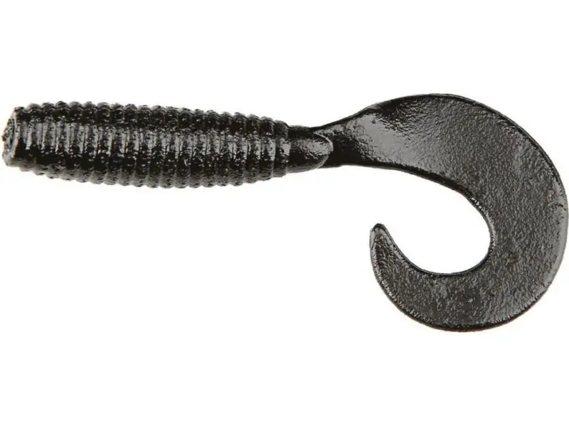 GARY YAMAMOTO SINGLE TAIL GRUB 4" BLACK NO FLAKE buellistore