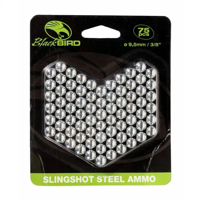 BLACKBIRD SFERE IN ACCIAIO PER FIONDA 75 PZ Ø 9.5 MM - 3/8" buellistore