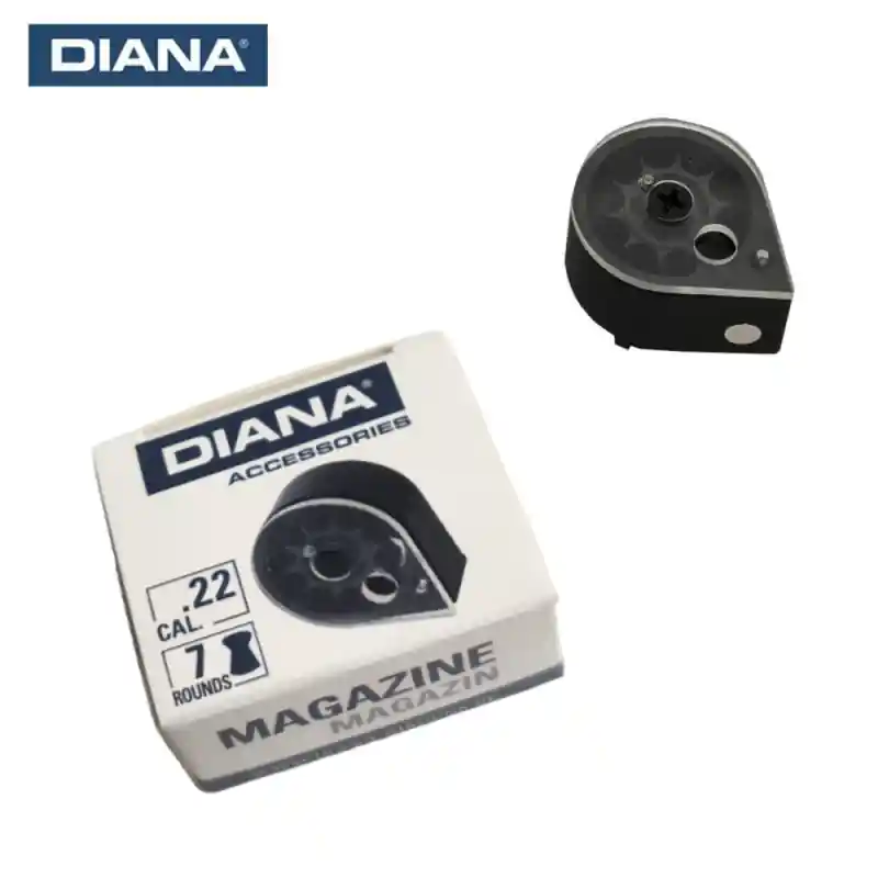 CARICATORE IN METALLO A CHIOCCIOLA PER DIANA BANDIT - STORMRIDER - CHASER - AIRBUG - TRAILSCOUT CAL. 5.5 7 COLPI buellistore