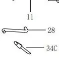 ESPLOSO N°28 - 1529508 - TRIP LEVER - LEVA SGANCIO ARCHETTO - PENN BTLIII6000 / BTLIII5000DX / BTLIII6000DX