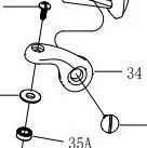 ESPLOSO N° 34 - 1540273 - BAIL ARM - SUPPORTO ARCHETTO - PENN BTLIII3000DX / BTLIII4000DX buellistore