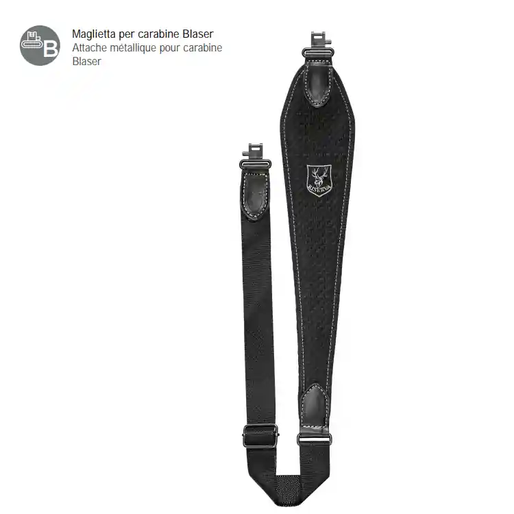 Tracolla per carabina Blaser in pelle effetto carbonio - Riserva