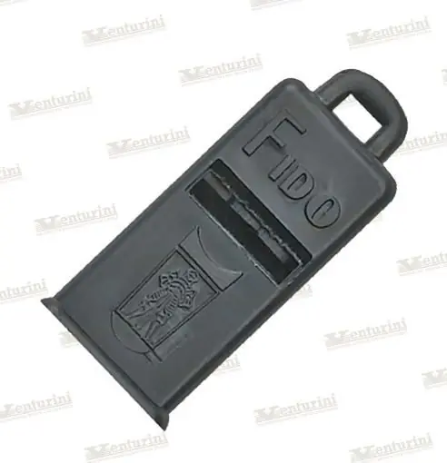FISCHIETTO PIATTO IN PLASTICA NERO