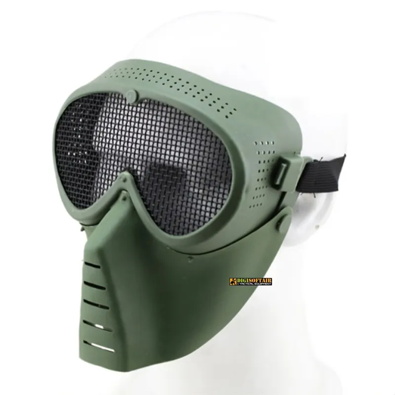 Sansei Verde maschera a rete per softair KR014V