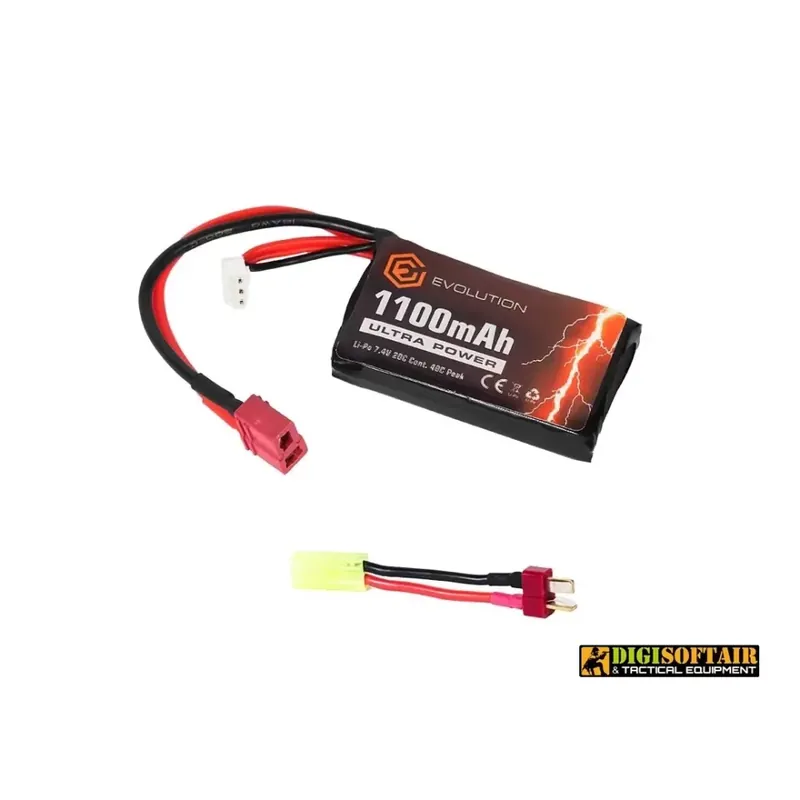 Evolution Li-Po Ultra Power 7.4V 1100mAh 20C - 40C Peak (mm 12.5x35x61) EA0145B