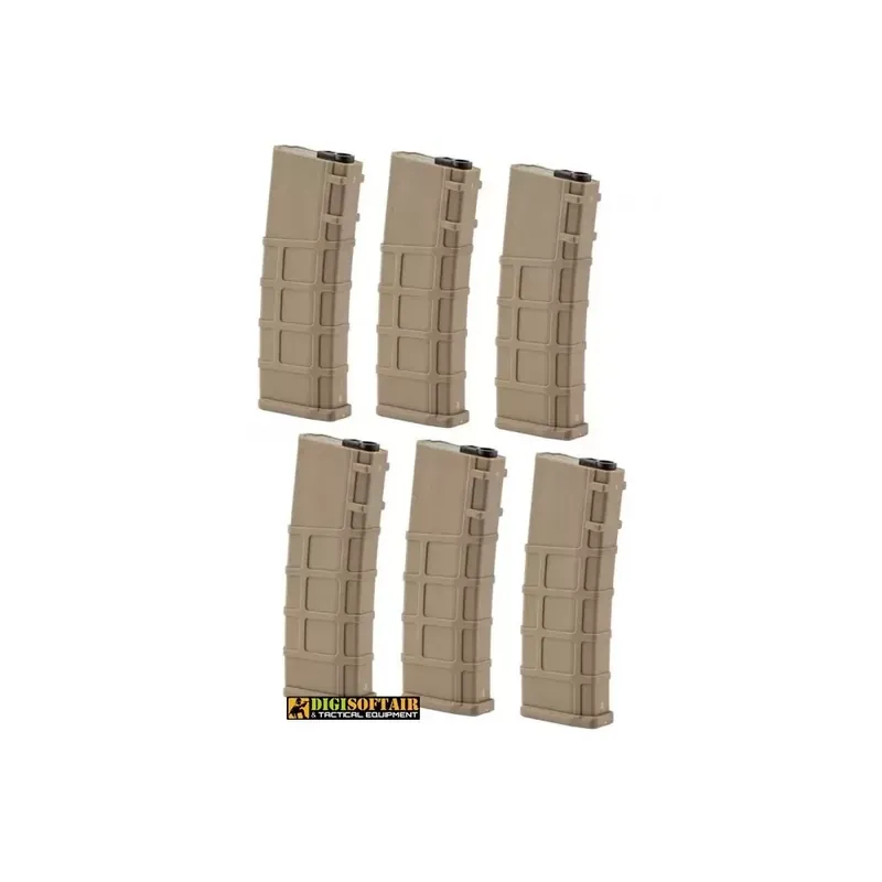 Lonex Box 6 Caricatori Monofilari 200 BB Tan per AEG (GB-06-15)