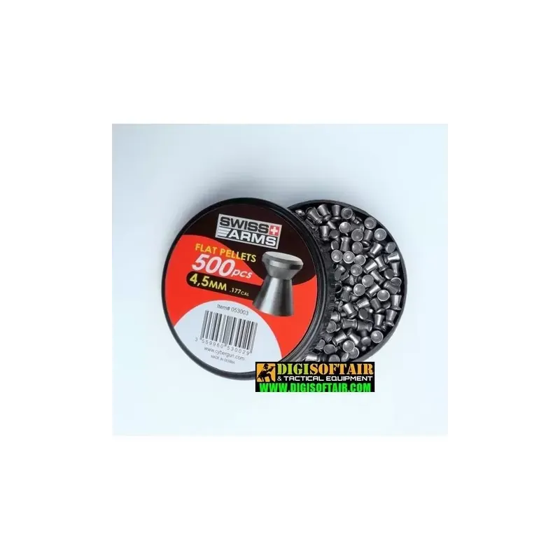 Piombino a testa piatta Swiss Arms 4,5mm peso 0,48g 053003