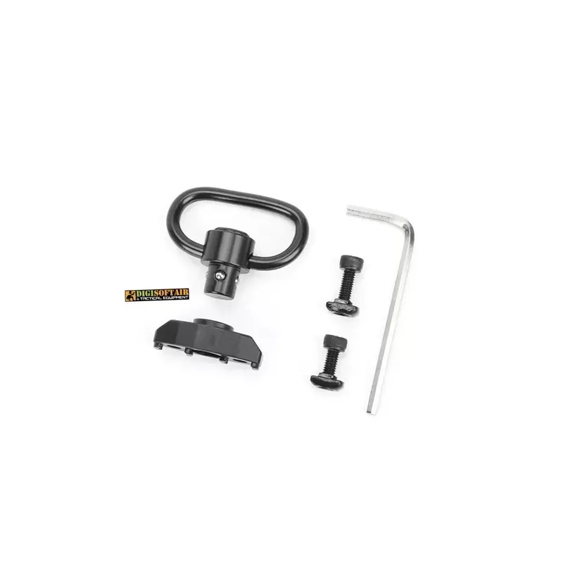 METAL gancio cinghia QD con attacco KEYMOD/M-LOK NERO