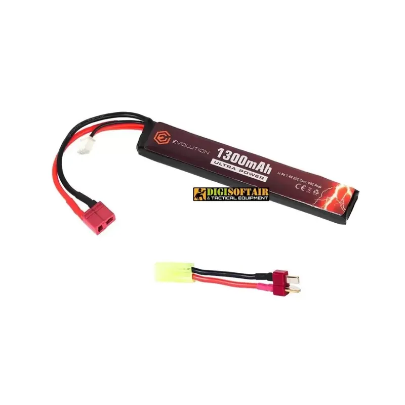 Evolution Li-Po Ultra Power 7.4V 1300mAh 20C 40C Peak mm 12.2x21x130 EA0147B