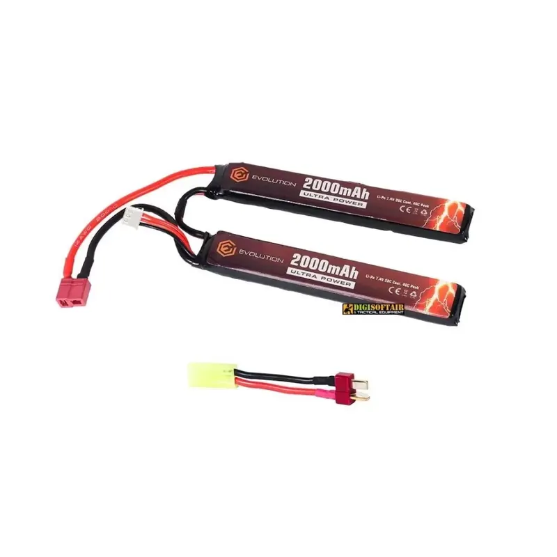 Evolution Li-Po Ultra Power 7.4V 2000mAh 20C - 40C Peak (2 x mm 10.2x21x126) EA0155B