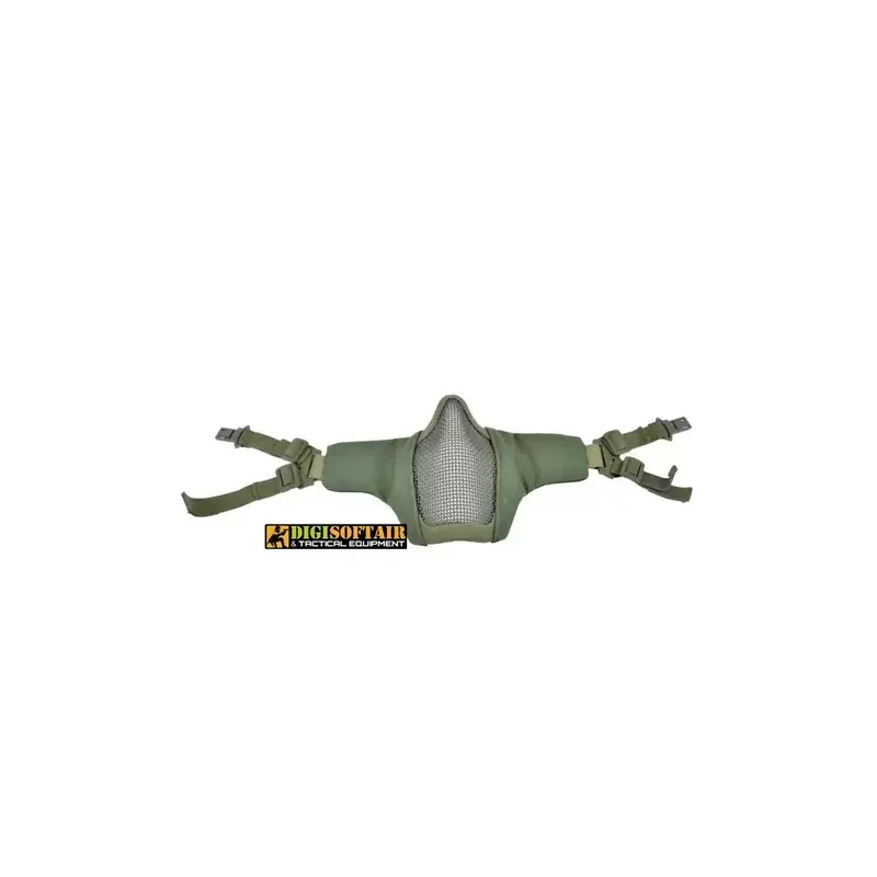Maschera Half Face Olive Adattabile A Elmetto FAST MA45V Wosport