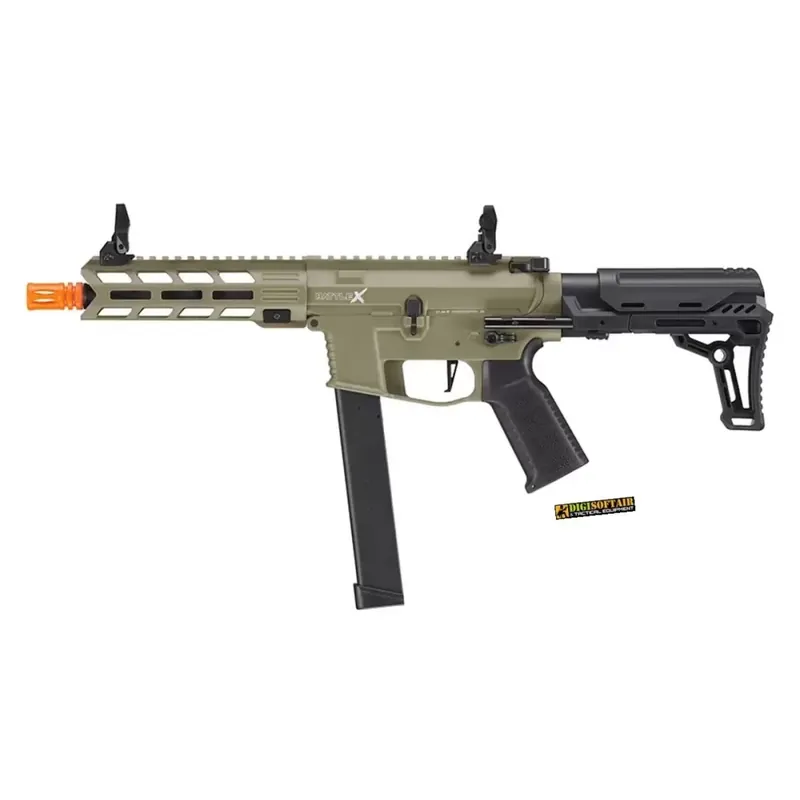 Lancer Tactical 9mm Battle X CQB Carbine Tan Airsoft AEG