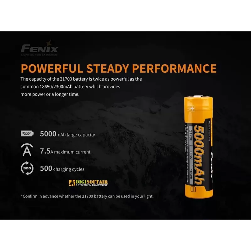 FENIX Batteria Ricaricabile 21700 5000 mAh v2.0