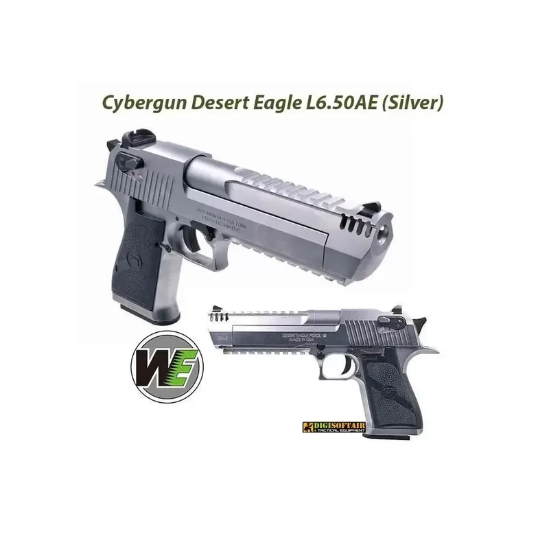 WE Silver Desert Eagle gas blowback su licenza ufficiale Cybergun 950510