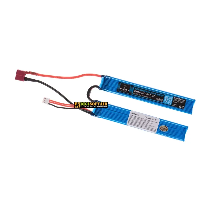 Batteria Lipo 7.4V 1300mAh 25C Twin Type T-Plug Nimrod
