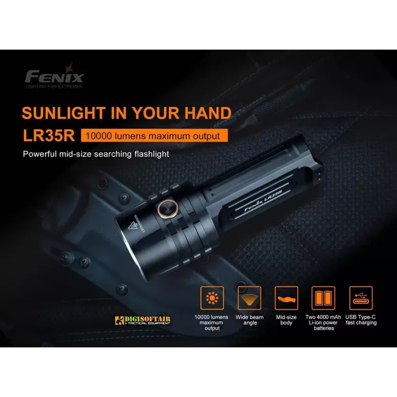 Fenix LR35 — Torcia compatta 10.000 lm, ricerca e soccorso