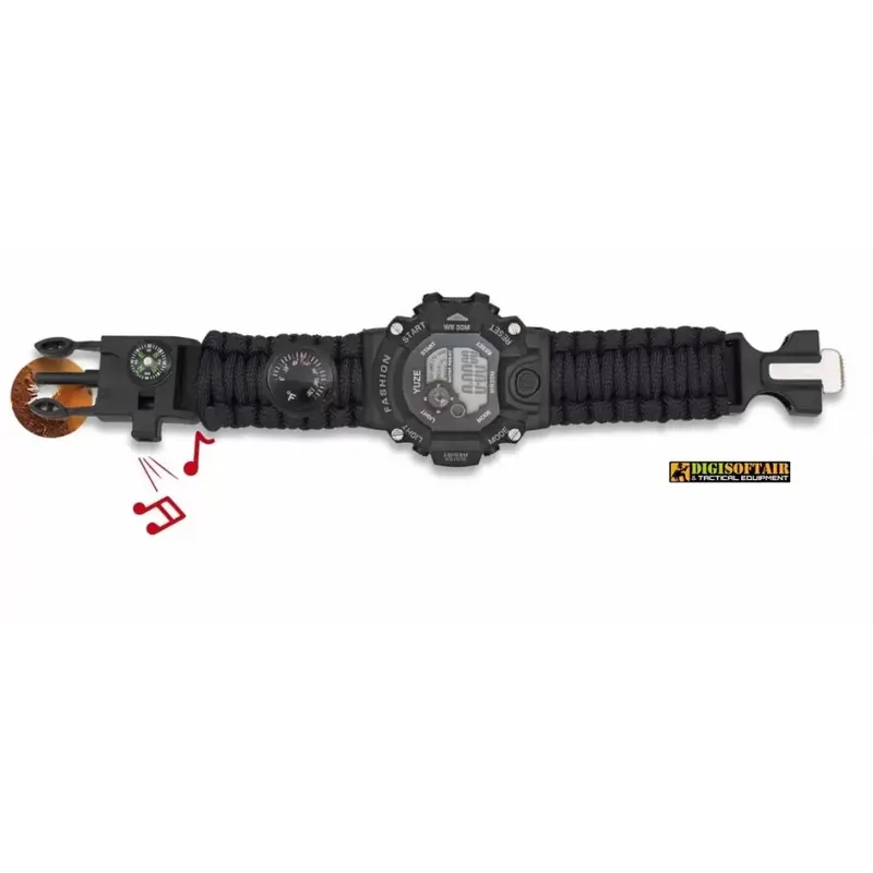 Orologio con set di sopravvivenza Nero 33889-NE